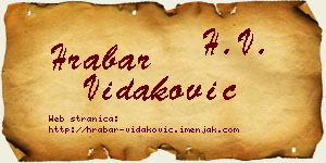 Hrabar Vidaković vizit kartica